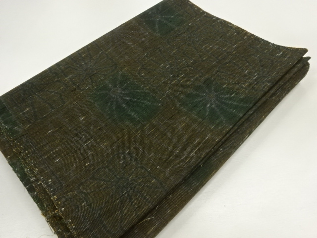 JAPANESE KIMONO / ANTIQUE ARAIHARI FOR KIMONO / WOVEN FLOWERS